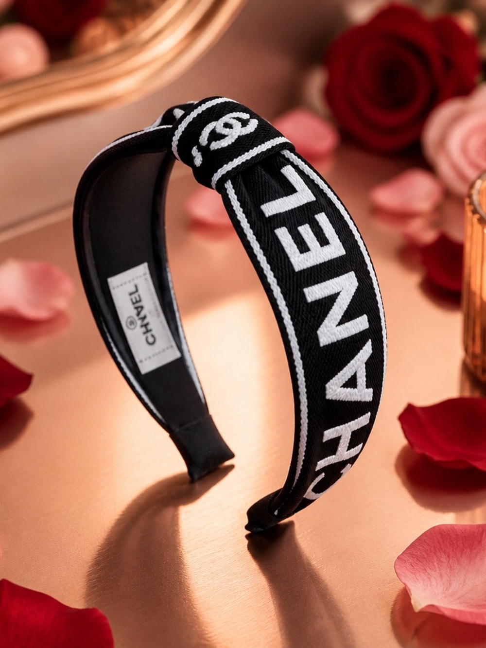 Black Logo Knotted Headband